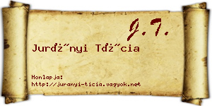 Jurányi Tícia névjegykártya